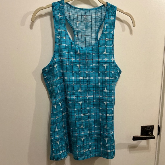 Title Nine Turquoise Print Racer Back Tank Top-size S - Picture 1 of 3